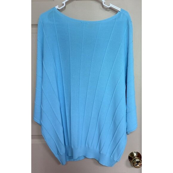 Chico’s Light Blue elbow sleeve slub knit Size 3 - Picture 5 of 7